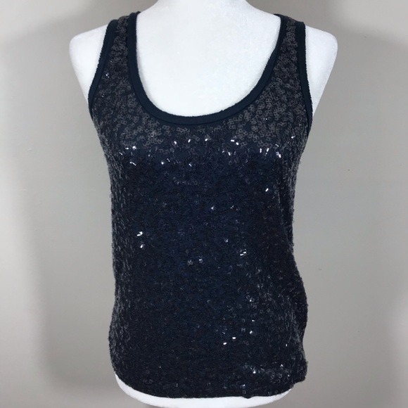 J. Crew Tops - J. Crew navy blue sequin tank top XS